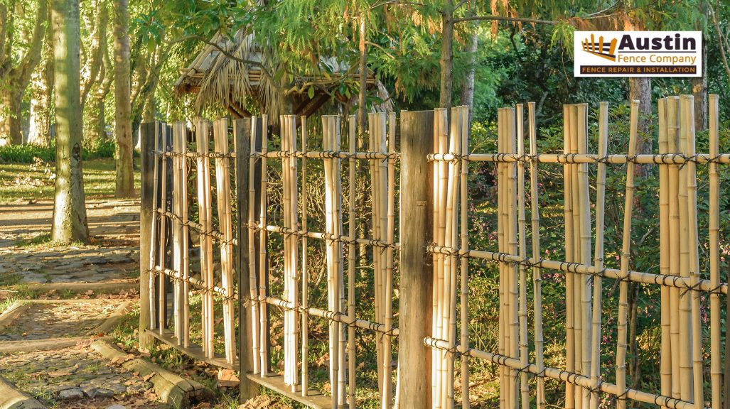 brown bamboo fence