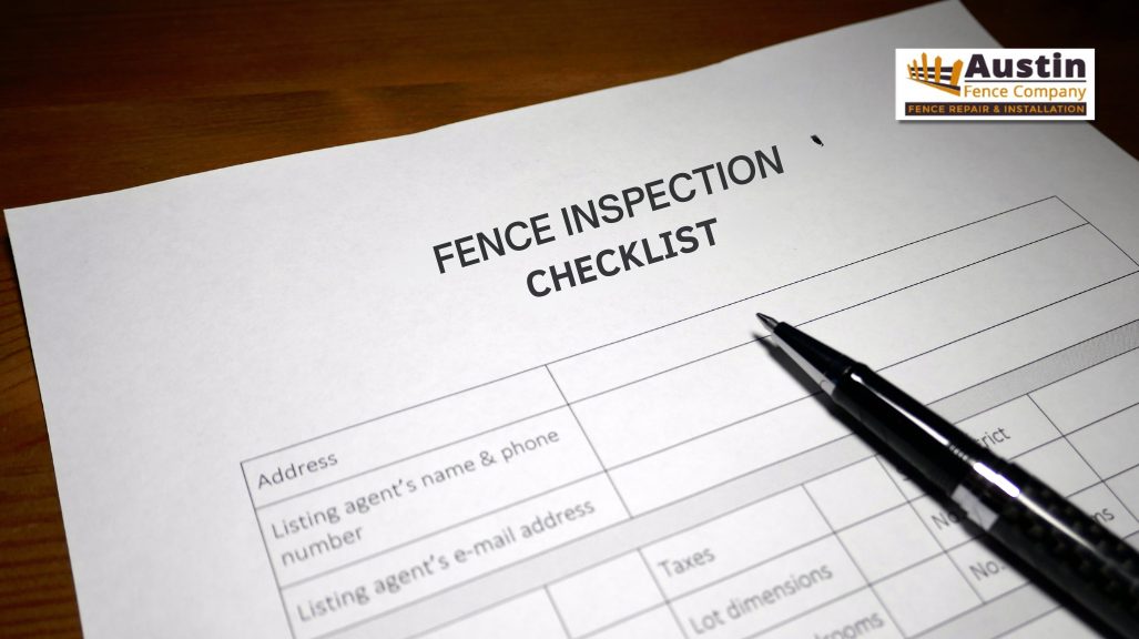 fence inspection checklist printed paper