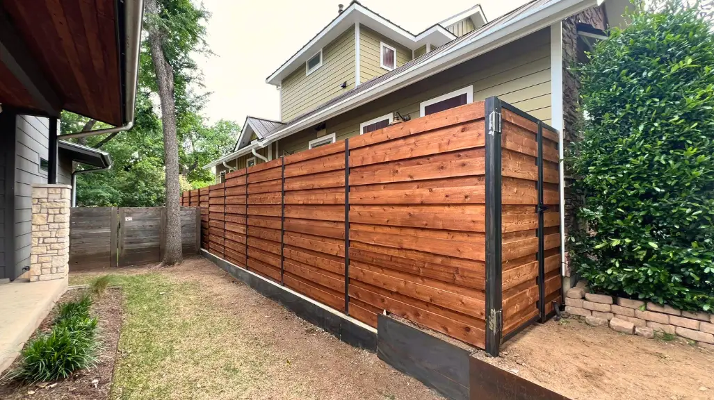 Classic privacy wood fence providing seclusion