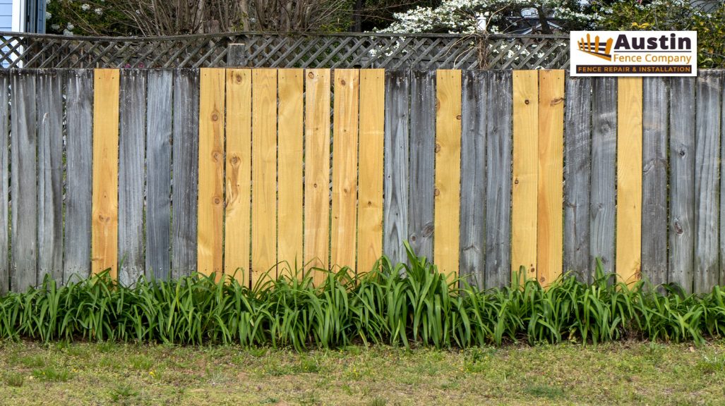 discoloration and weathering of fence