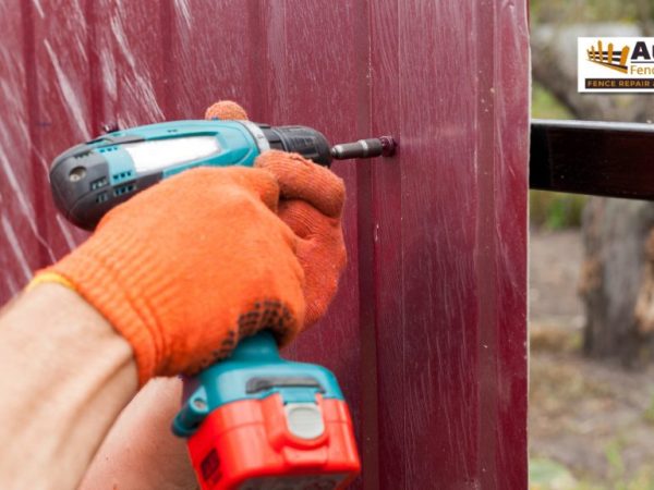 person drilling iron sheet