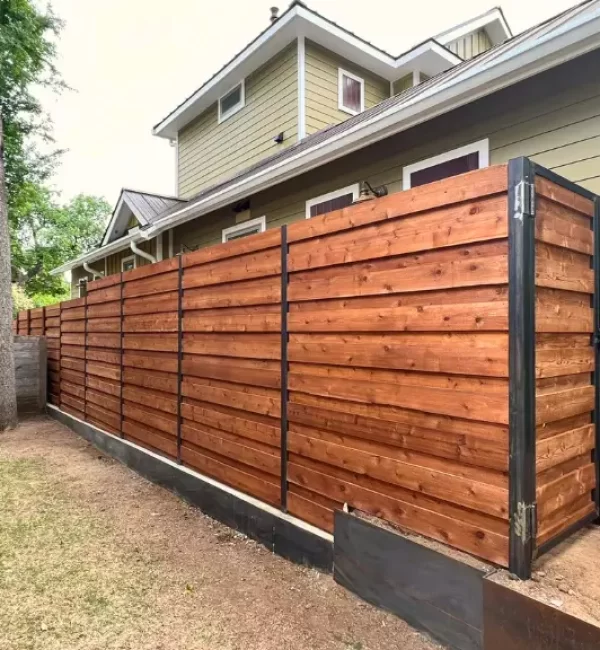 Classic privacy wood fence providing seclusion
